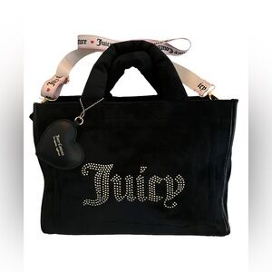 NWOT JUICY COUTURE EXTRA SPENDER LARGE TOTE BAG CROSSBODY BLACK LIQUORICE